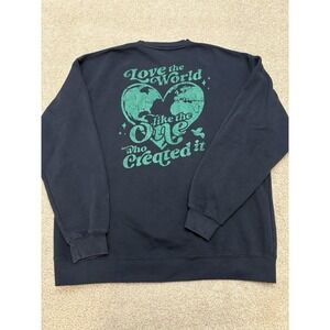GLO John 3:16 Jesus Crewneck Sweater Pullover Ringspun Cotton Size 3XL